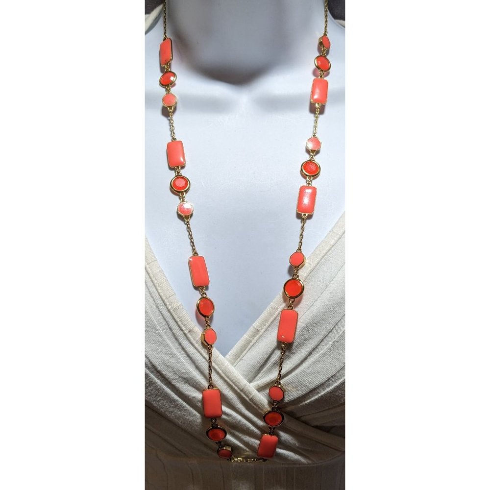 Kate Spade Orange And Gold Necklace